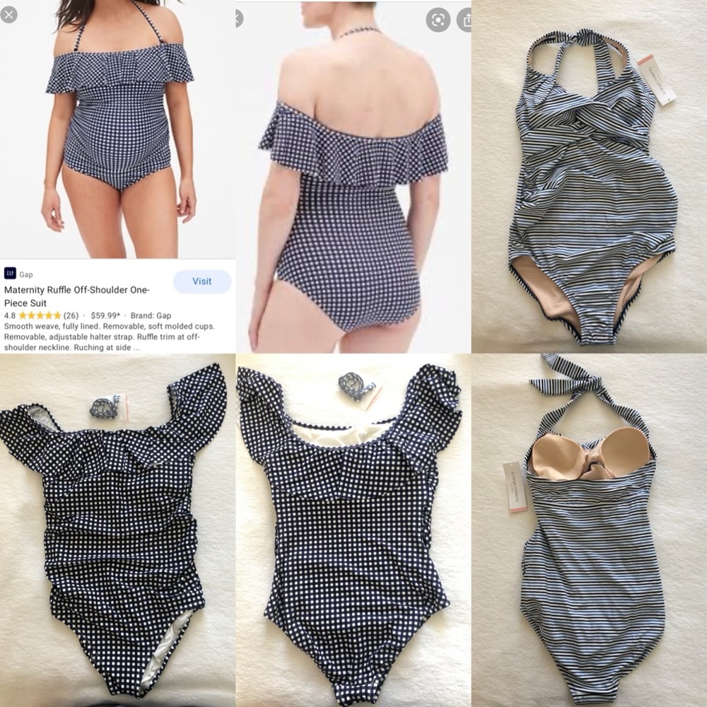 2 maternity swimsuits (Gap + Liz Lange)